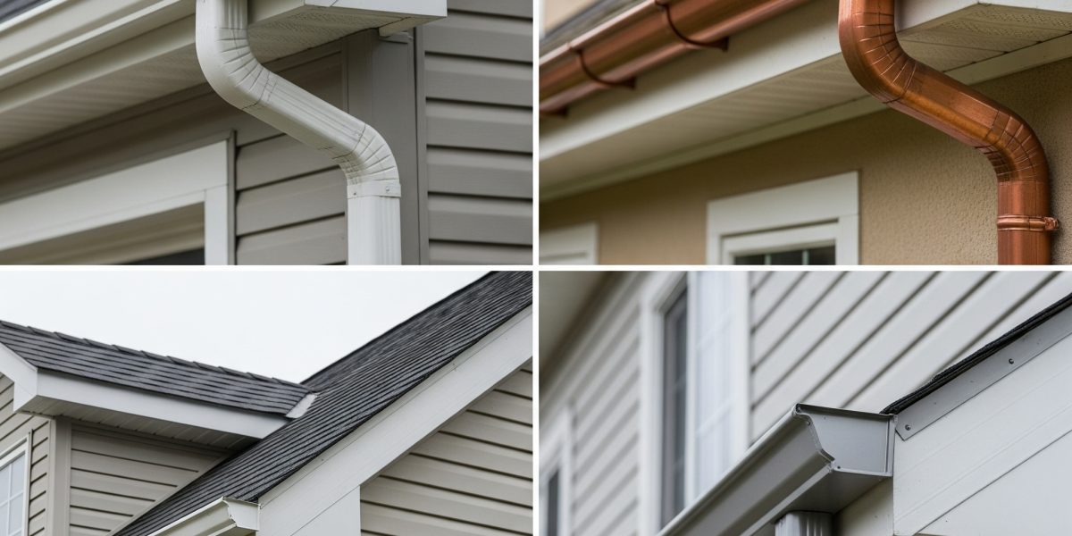 Comparison of aluminum, copper, vinyl, and steel gutters installed on Long Island homes