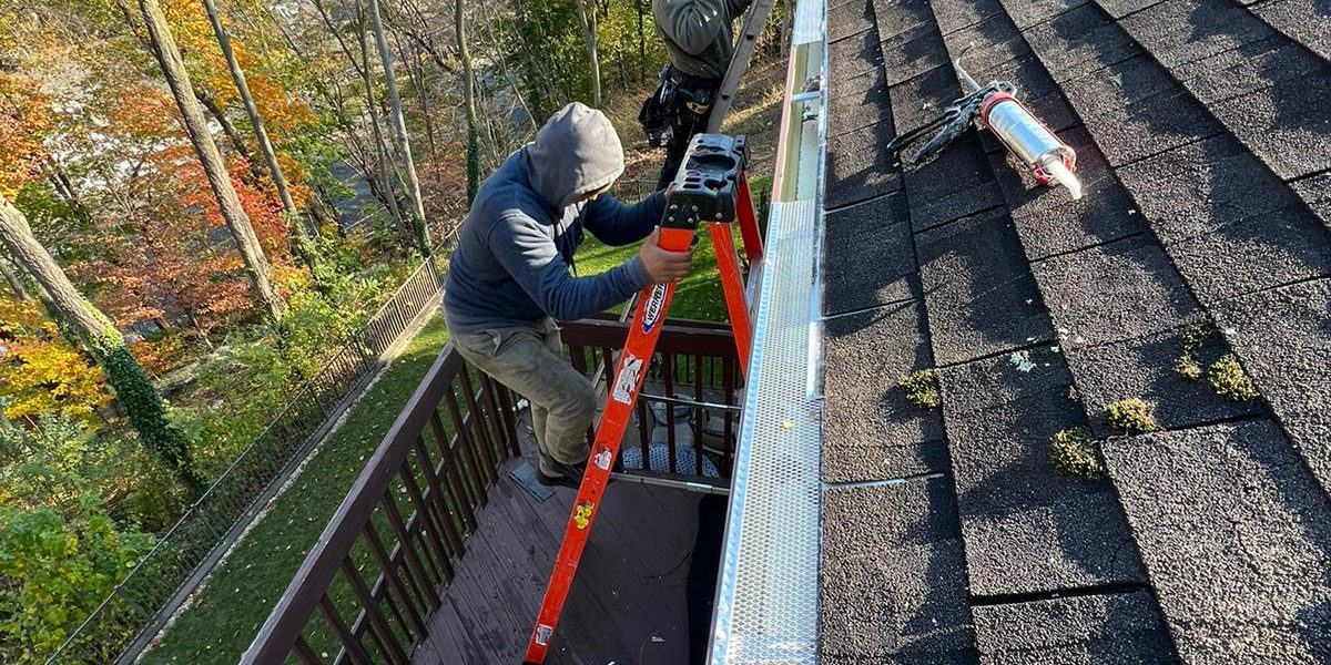 Different gutter styles installed on homes